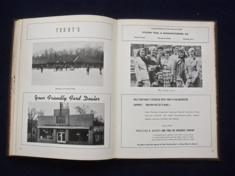 1954 SHADOWS HENRY B. WHITEHORNE HIGH SCHOOL YEARBOOK - VERONA, NJ - YB 3018
