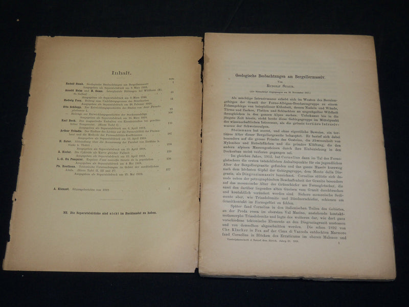 1918 VIERTELJAHRSSCHRIFT DER NATURFORSCHENDEN GESELLSCHAFT LOT OF 2 - WR 106D