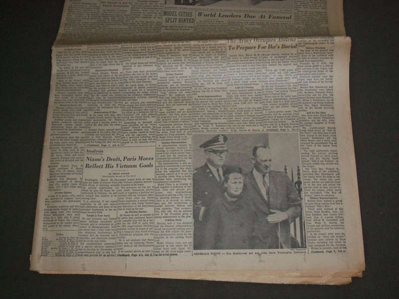 1969 MARCH 30 THE BALTIMORE SUN - DWIGHT D. EISENHOWER DIED - NP 2949