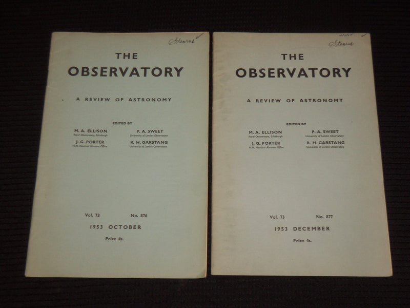 1937-1953 THE OBSERVATORY MONTHLY REVIEW OF ASTRONOMY MAGAZINE LOT OF 20- O 2827