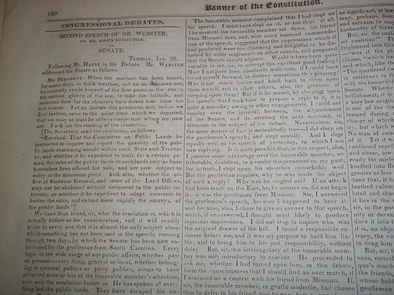 1830 MAR BANNER OF THE CONSTITUTION NEWSPAPER LOT OF 2- VOL I - JACKSON- NP 1498