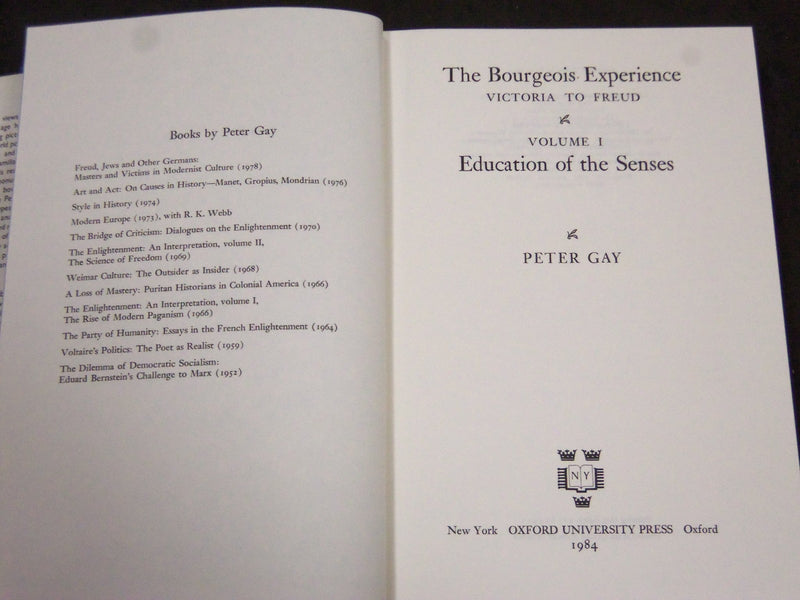 1984-1986 THE BOURGEOIS EXPERIENCE VICTORIA TO FREUD LOT OF 2 BOOKS - KD 1374C