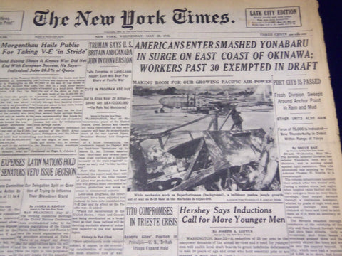 1945 MAY 23 NEW YORK TIMES - AMERICANS ENTER SMASHED YONA BARU - NT 659