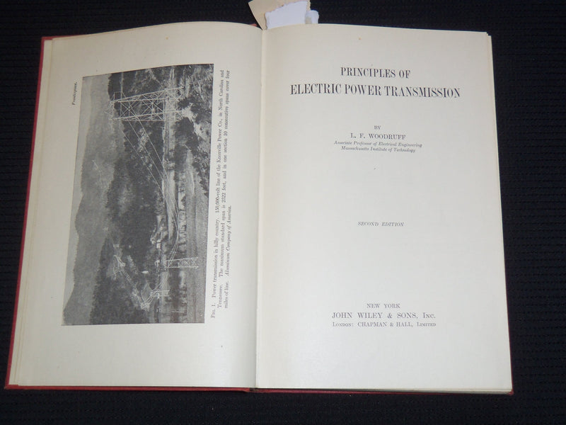 1949 PRINCIPLES OF ELECTRIC POWER TRANSMISSION BOOK BY L. F. WOODRUFF - KD 4270I