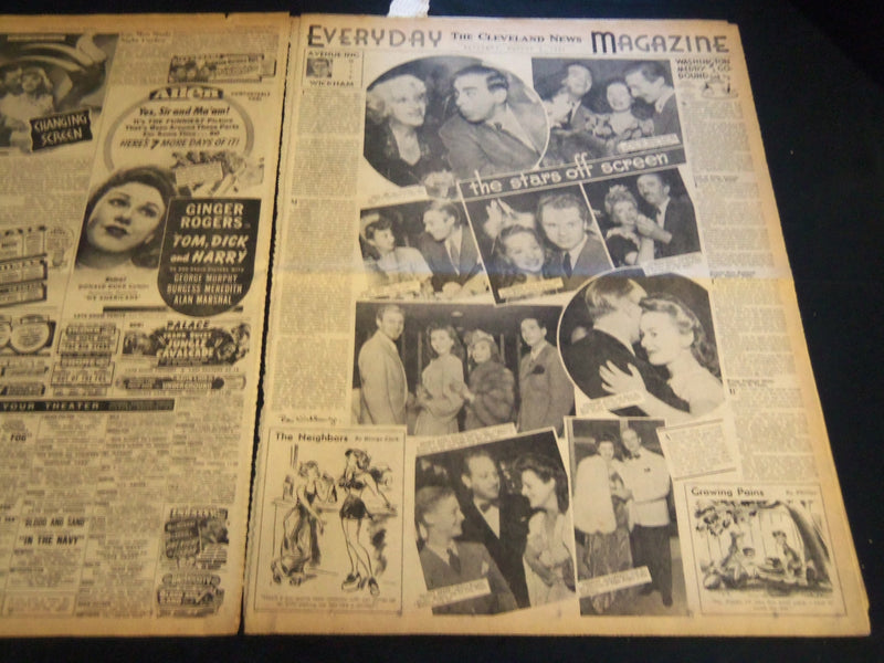 1941 AUGUST 9 CLEVELAND NEWS NEWSPAPER - PLANES FLY 280K NAZI WOUNDED - NT 7404