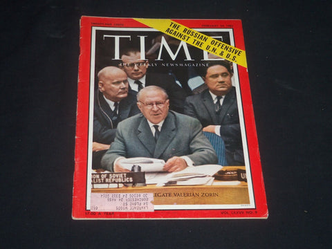 1961 FEBRUARY 24 TIME MAGAZINE - VALERIAN ZORIN, SOVIET DELEGATE - T 1785