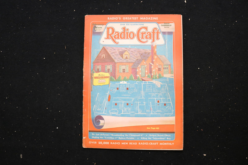 1939 FEBRUARY RADIO-CRAFT MAGAZINE - HOME WIRED FOR RADIO COVER - E 11195
