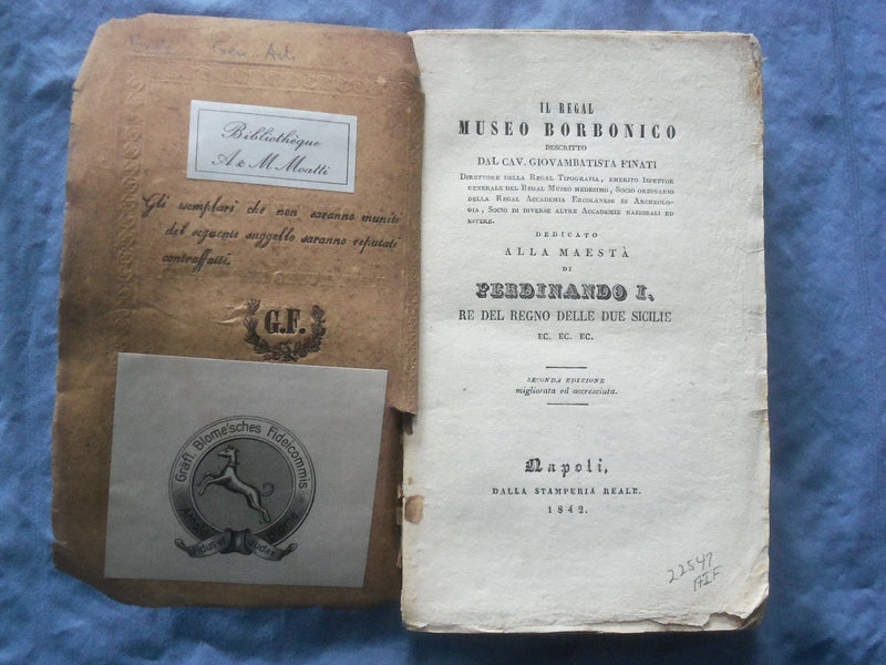1842 IL REGAL MUSEO BORBONICO SOFTCOVER BOOK BY G. FINATI - ITALIAN - K 305
