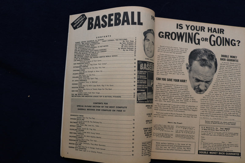 1966 SPORTS QUARTERLY BASEBALL MAGAZINE - SANDY KOUFAX COVER - E 11829