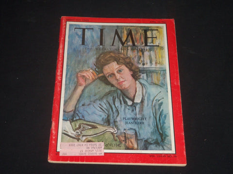 1961 APRIL 14 TIME MAGAZINE - JEAN KERR, PLAYWRIGHT - T 1792