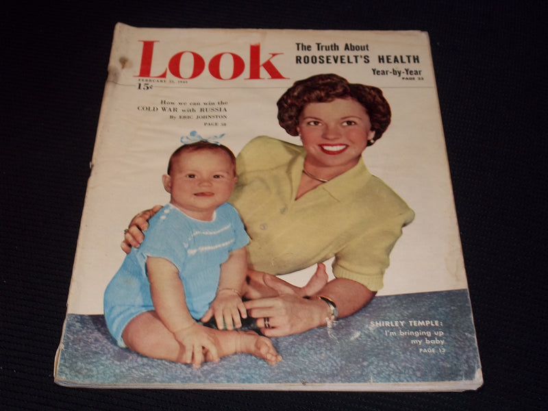 1949 FEBRUARY 15 LOOK MAGAZINE - SHIRLEY TEMPLE & BABY FRONT COVER - E 20447