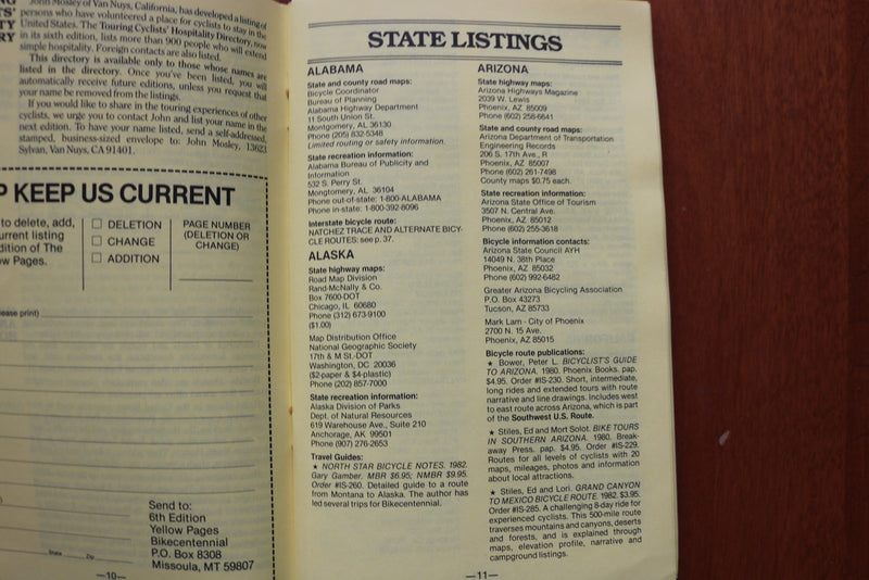 1984 THE CYCLISTS' YELLOW PAGES - 5TH EDITION - SOFTCOVER BOOK - K 3181