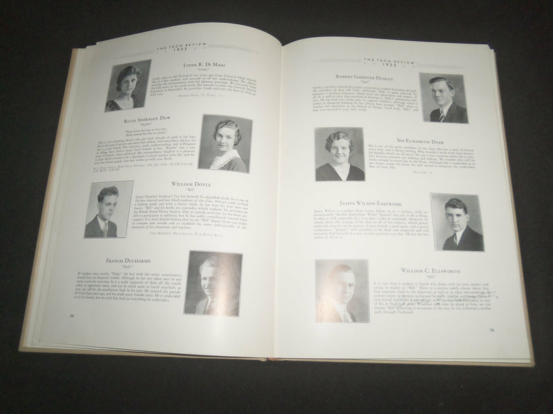 1933 THE TECH REVIEW CENTRAL HIGH SCHOOL YEARBOOK - PROVIDENCE, RI - YB 2545