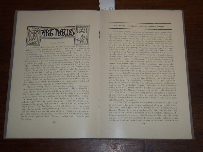 1908 MAY CENTRE OF VISION MAGAZINE - MASSACHUSETTS NORMAL ART SCHOOL - K 1210
