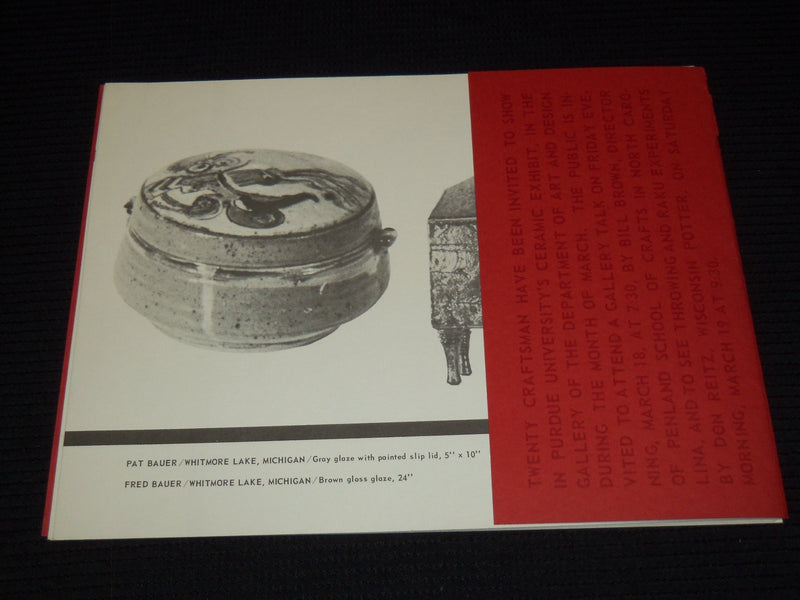 1966 PURDUE UNIVERSITY CERAMIC INVITATIONAL POTS & NOT-POTS CATALOG - J 7472