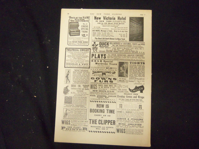 1916 JULY 1 & 22 THE NEW YORK CLIPPER MAGAZINE - LOT OF 2 - ST 4245