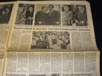 1974 AUGUST 9 THE SUN FINAL NEWSPAPER - NIXON RESIGNS -FORD PRESIDENT - NP 1847Q
