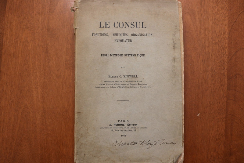 1909 LE CONSUL ESSAI D'EXPOSE SYSTEMATIQUE - INSCRIRED - SOFTCOVER BOOK - K 3191