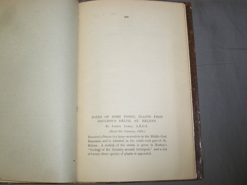 1894 NOTES ON SOME FOSSIL PLANTS FROM DOULTON'S DELPH, ST. HELENS - J 4865