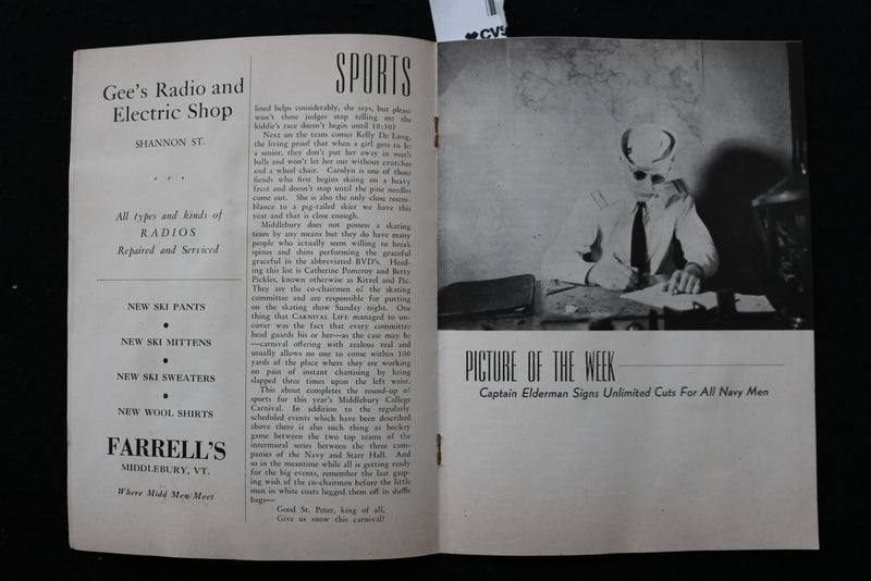 1945 JANUARY CARNIVAL LIFE MAGAZINE - MIDDLEBURY COLLEGE - K 1932