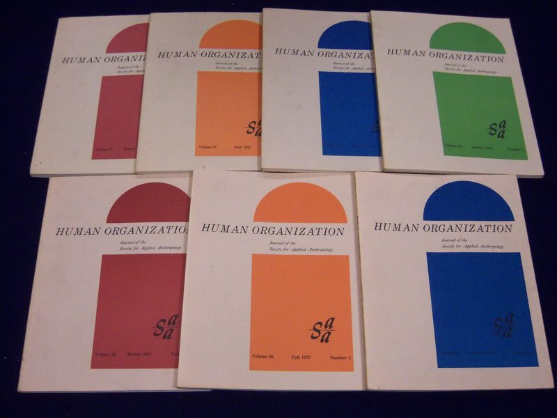 1977-1987 HUMAN ORGANIZATION & NOMADIC PEOPLES ANTHROPOLOGY LOT OF 17 - KD 2391
