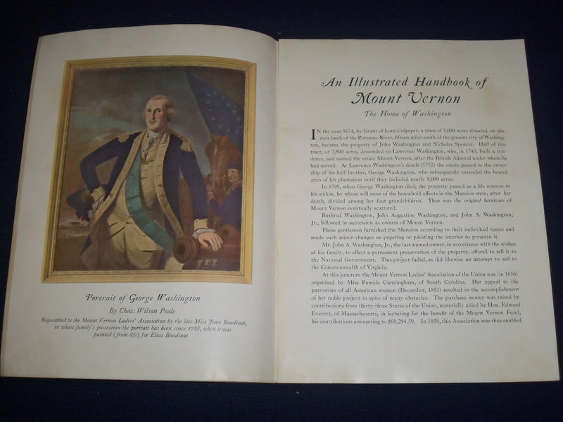 1928 MOUNT VERNON VIRGINIA ILLUSTRATED HANDBOOK - HOME OF WASHINGTON - J 1197