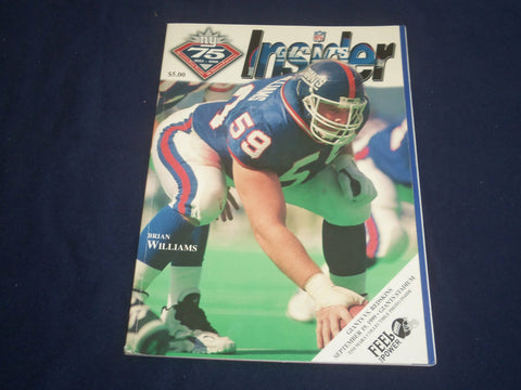 1999 SEP 19 NFL INSIDER MAGAZINE - WASHINGTON REDSKINS AT N.Y. GIANTS - ST 3811T