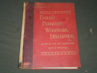 1800'S ENGLISH FURNITURE WOODWORK DECORATION BY T. A. STRANGE VOLUME - KD 3594