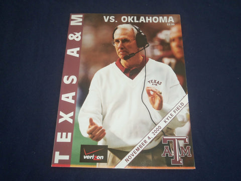 2000 NOV 4 OKLAHOMA STATE UNIV AT TEXAS A&M UNIVERSITY FOOTBALL PROGRAM- ST 880N