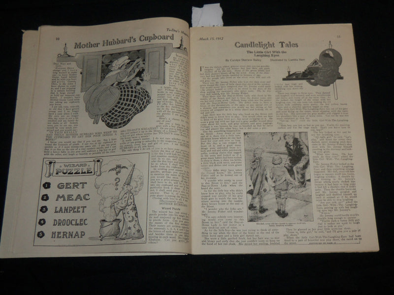 1912 MARCH 15 TO-DAY'S MAGAZINE - NICE COVER BY RHODA CHASE - J 6699