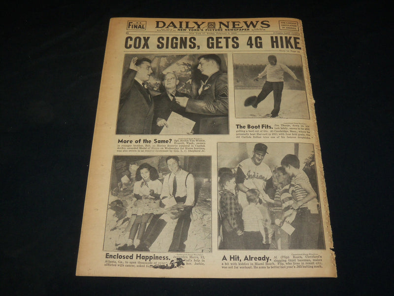 1952 FEBRUARY 8 NEW YORK DAILY NEWS - DRY-EYED QUEEN GOES TO WORK - NP 5403