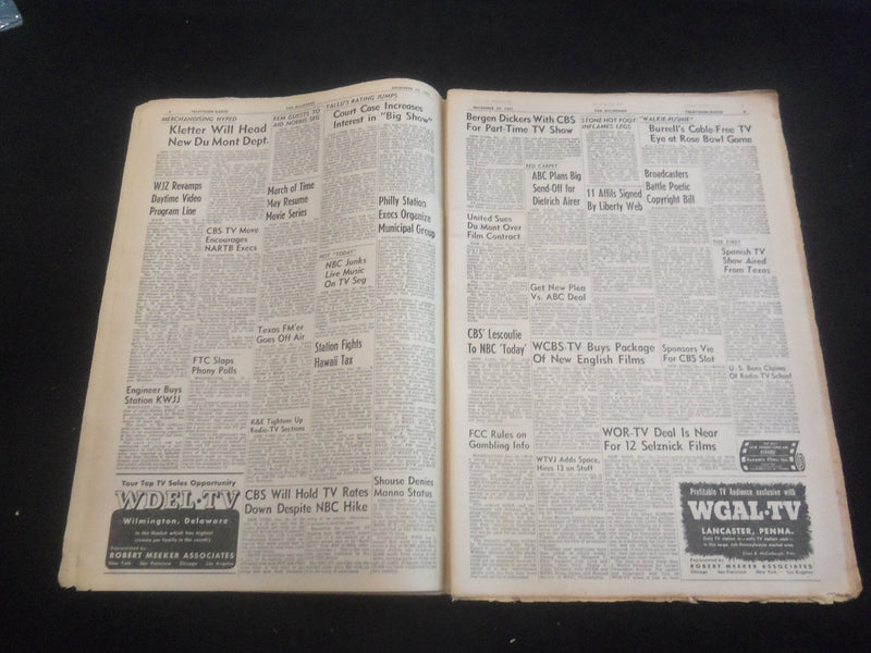 1951 DECEMBER 29 THE BILLBOARD NEWSPAPER - ARTICLES, PHOTOS & ADS - NP 5721