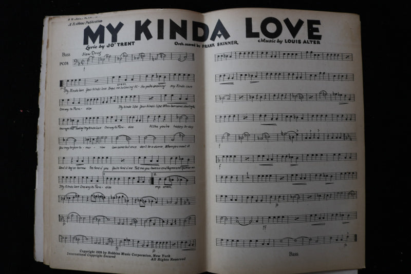 1929 MY KINDA LOVE MUSICAL SCORE MULTIPLE INSTRUMENTS-ROBBINS PUBLICATION-K 2934