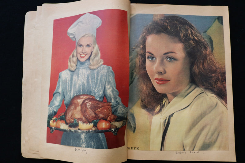 1940'S COLOROTO MOVIE STARS SCRAPBOOK - JIMMY DURANTE - INGRID BERGMAN - E 24935
