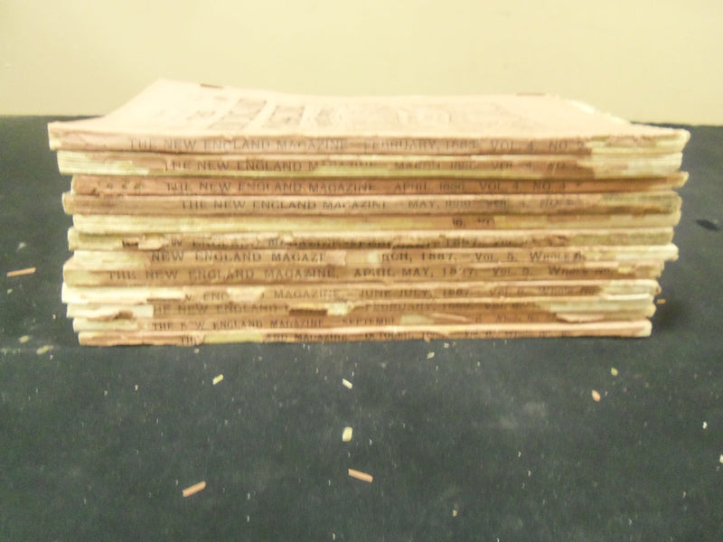 1886-1888 NEW ENGLAND MAGAZINE LOT OF 12 - NICE ILLUSTRATIONS & ADS - WR 1265