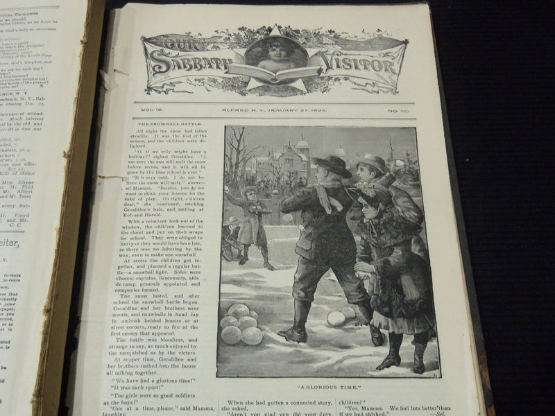 1894-1898 OUR SABBATH VISITOR MAGAZINE BOUND VOLUME - ALFRED CENTRE NY- KD 5403A