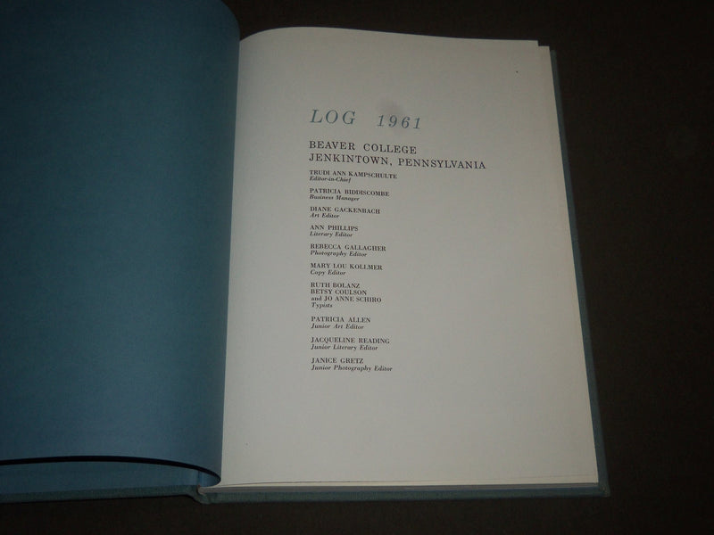 1961 THE LOG BEAVER COLLEGE YEARBOOK - JENKINTOWN, PA - GREAT PHOTOS - YB 1243