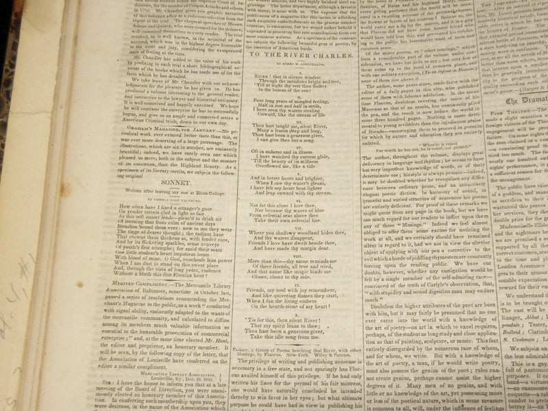 1842 JAN-JUL THE NEW WORLD JOURNAL BOUND VOLUME - DICKENS - LONGFELLOW - R 731P