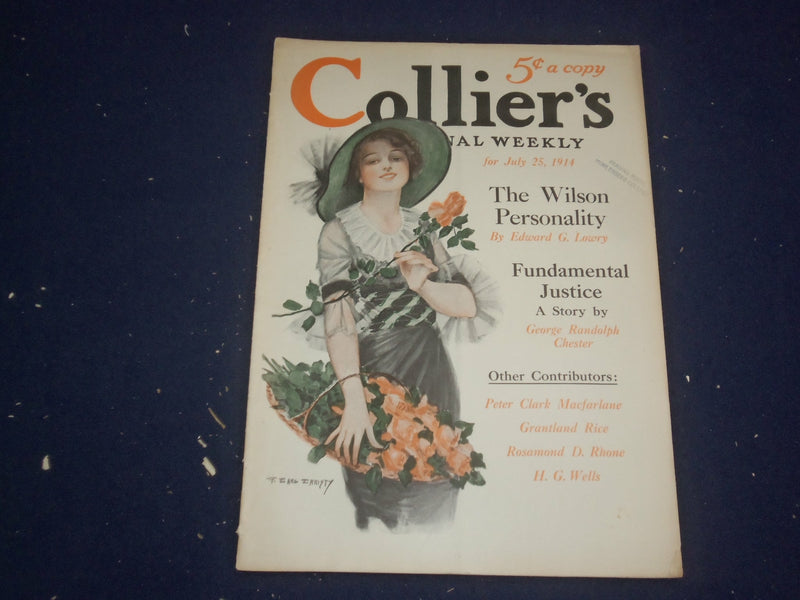 1914 JULY 25 COLLIER'S MAGAZINE - H. G. WELLS STORY - ST 6704