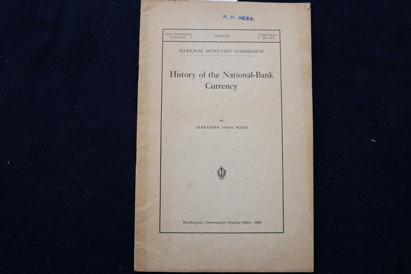 1910 NATIONAL MONETARY COMMISSION SENATE PUBLICATIONS - LOT OF 6 - O 3402