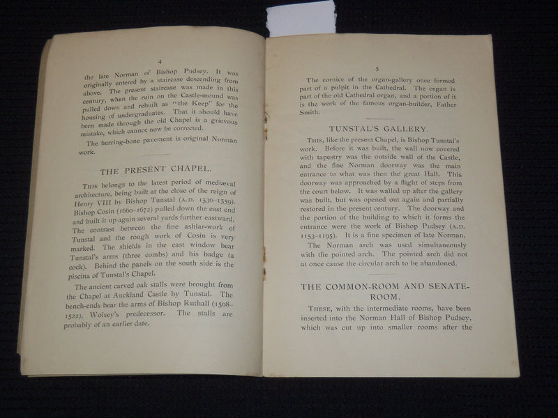 1898 THE CASTLE DURHAM BOOK - SOFTCOVER - J 9526