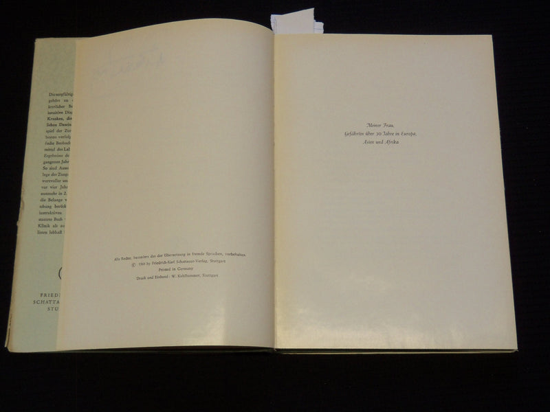 1960 VERANDERUNGEN DER ZUNGE IN DER DIAGNOSTIK ARZTES BOOK BY JACOBY - J 9560