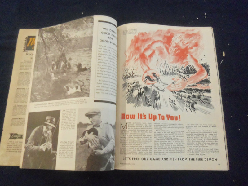 1940 FEBRUARY OUTDOOR LIFE MAGAZINE - NICE ILLUSTRATED COVER - ST 267X