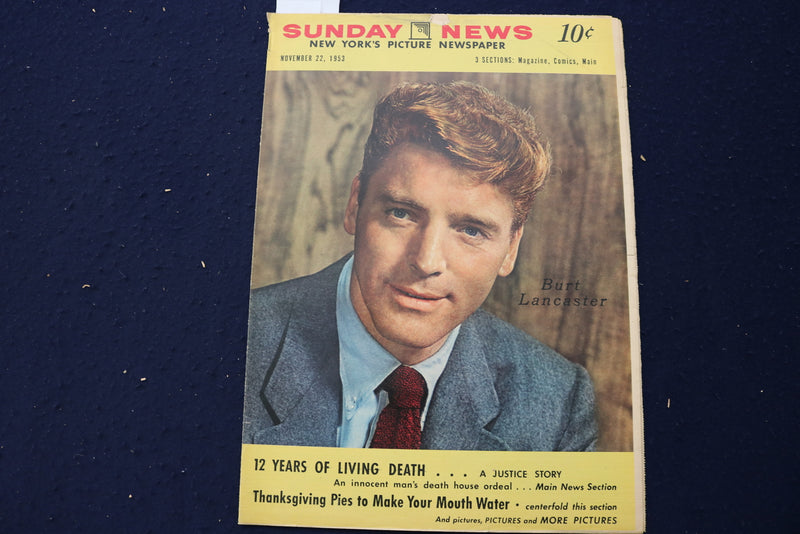 1953 NOV 22 SUNDAY NEWS PICTURE NEWSPAPER - BURT LANCASTER - ARMY-NAVY - E 22781