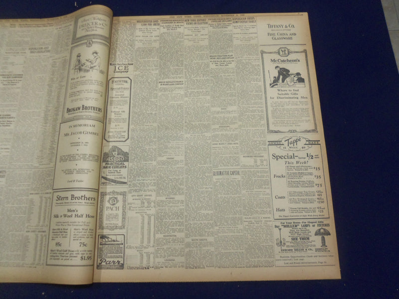 1922 NOVEMBER 8 NEW YORK TIMES - SMITH SWEEPS STATE, WINS BY 375,000 - NT 8421