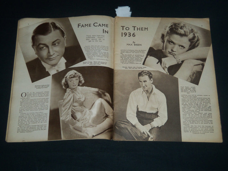 1936 SCREEN PICTORIAL SUMMER ANNUAL MAGAZINE - PUB. IN U. K - J 4178