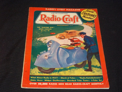 1937 APRIL RADIO-CRAFT MAGAZINE VERY NICE COVERS & ADS - E 430