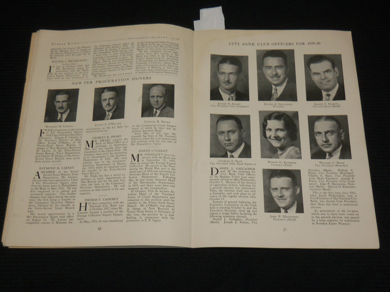 1929 OCTOBER NUMBER EIGHT - CITY BANK CLUB MAGAZINE - NICE PHOTOS - J 7011