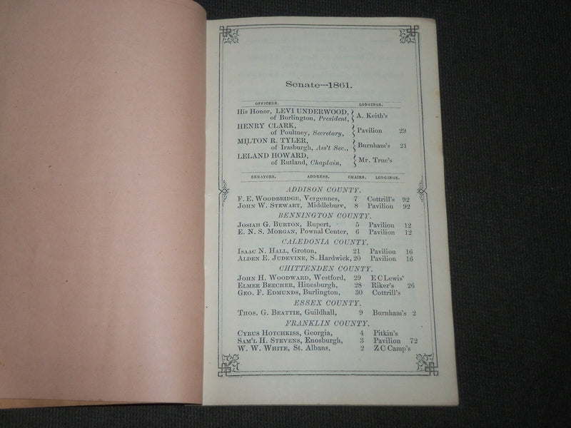 1839-1869 VERMONT THE SENATE & HOUSE REPRESENTATIVES MANUALS LOT OF 25 - J 2817