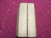 1899 JAN-DEC THE BUILDER U. K. MAGAZINE BOUND VOLUMES - 2 VOLS - FOLD OUTS - C 5